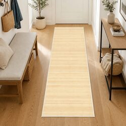 Bamboo Rug 80x200 cm Natural Beige with Non-Slip Backing