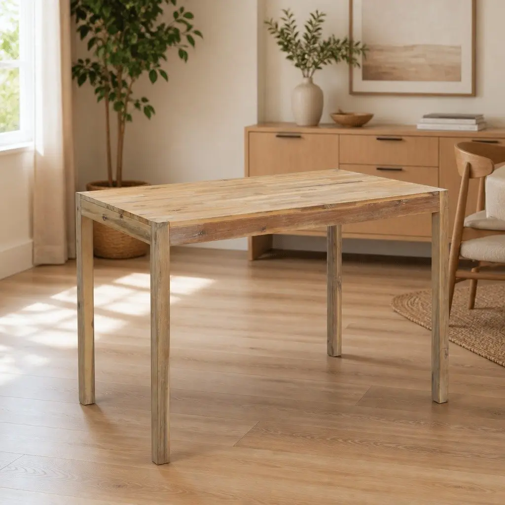 Dining Table Solid Acacia Wood 120x70x75cm Brown