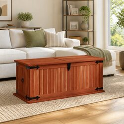 Handcrafted Solid Acacia Wood Storage Chest 79x34x32cm