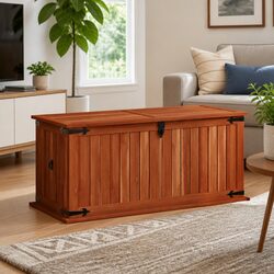 Solid Acacia Wood Storage Chest for Versatile Use