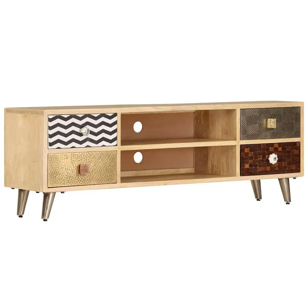 TV Cabinet Solid Mango Wood 120 x 30 x 40 cm Brown