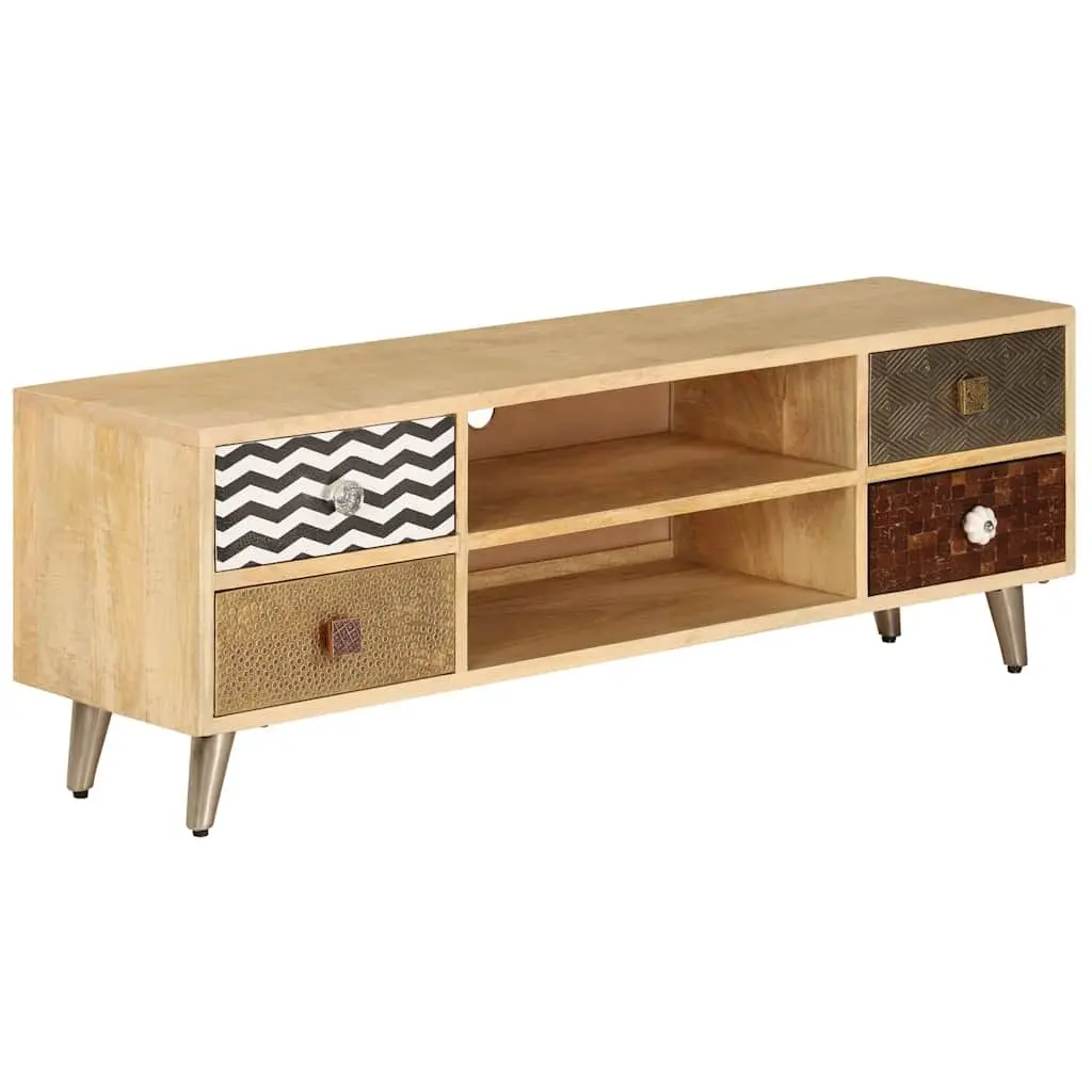 TV Cabinet Solid Mango Wood 120 x 30 x 40 cm Brown