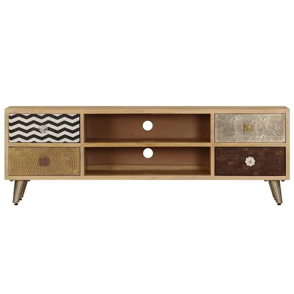 TV Cabinet Solid Mango Wood 120 x 30 x 40 cm Brown