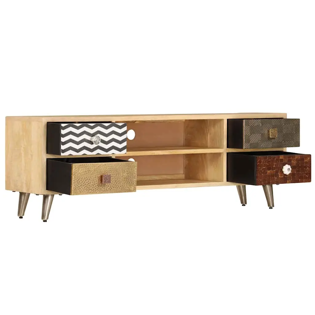 TV Cabinet Solid Mango Wood 120 x 30 x 40 cm Brown