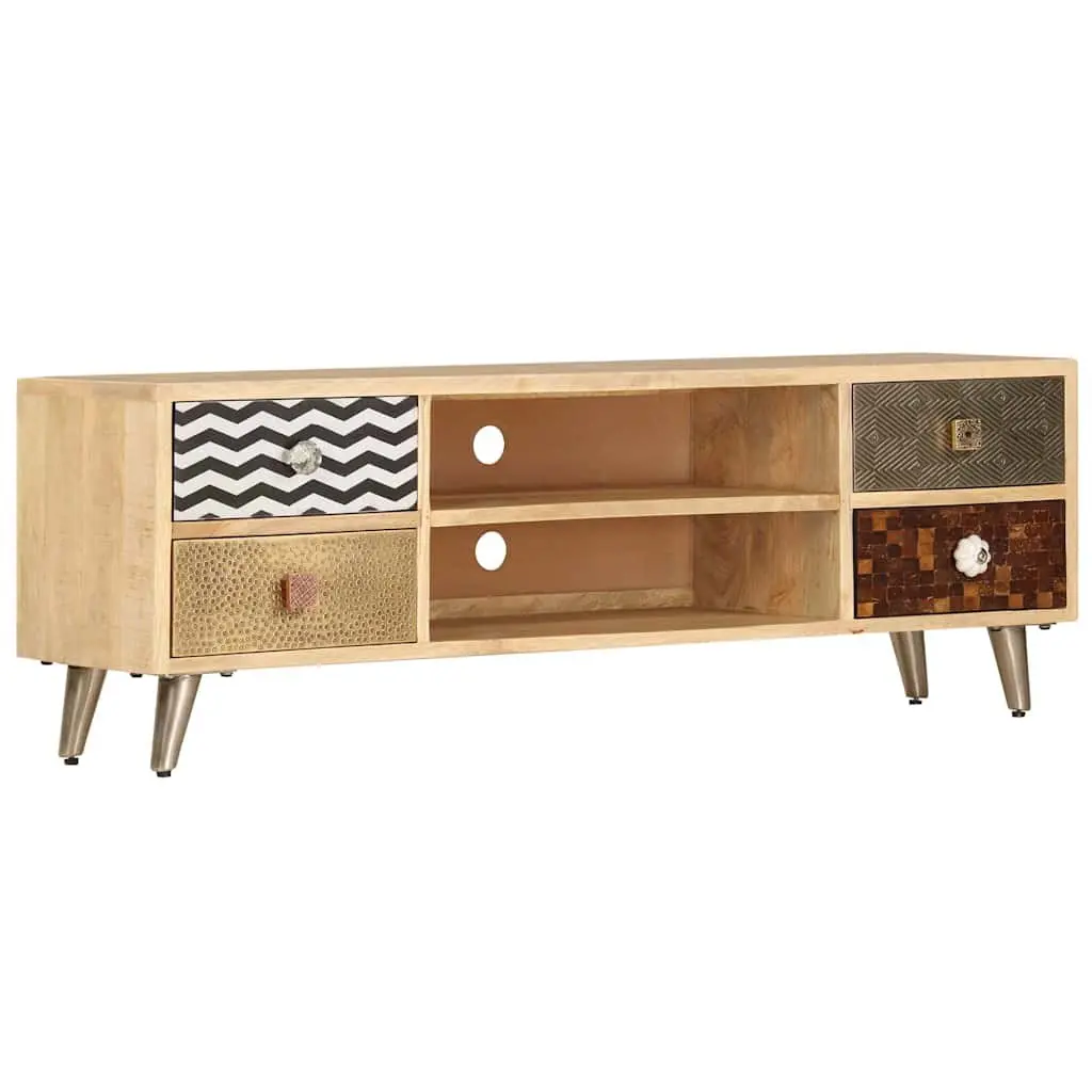 TV Cabinet Solid Mango Wood 120 x 30 x 40 cm Brown