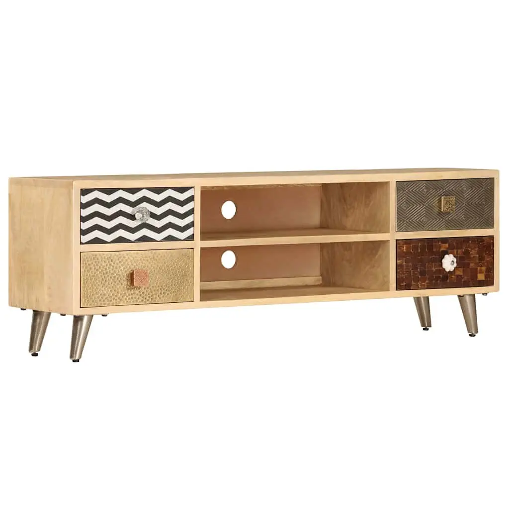 TV Cabinet Solid Mango Wood 120 x 30 x 40 cm Brown