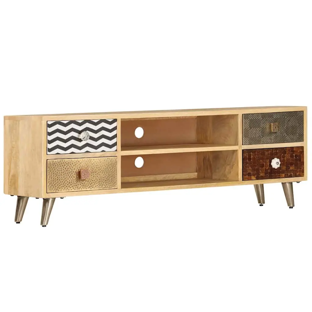 TV Cabinet Solid Mango Wood 120 x 30 x 40 cm Brown