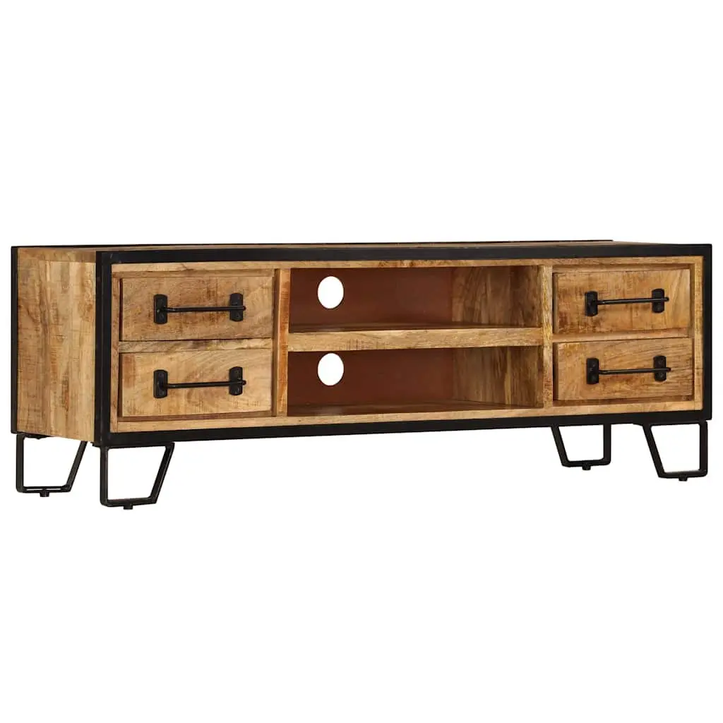 Solid Mango Wood TV Cabinet with Drawers 120x30x40cm