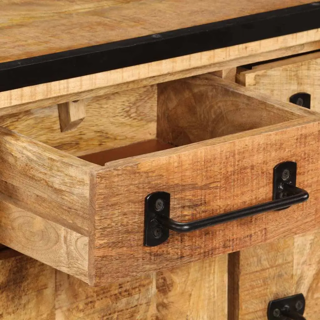 Solid Mango Wood TV Cabinet with Drawers 120x30x40cm