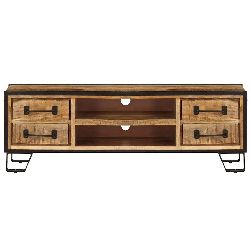 Solid Mango Wood TV Cabinet with Drawers 120x30x40cm