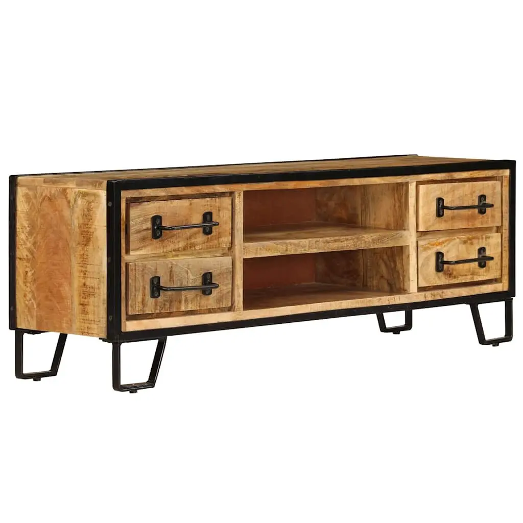 Solid Mango Wood TV Cabinet with Drawers 120x30x40cm
