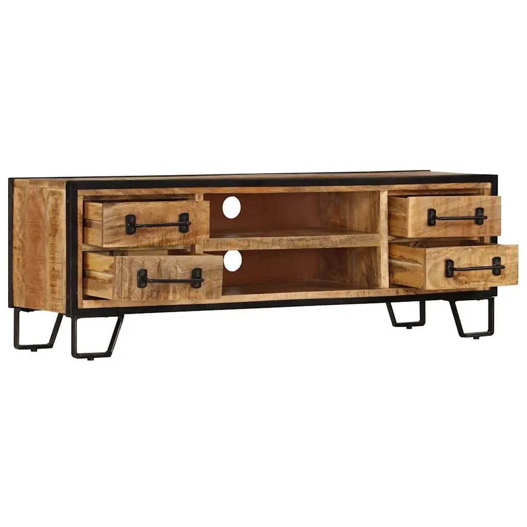 Solid Mango Wood TV Cabinet with Drawers 120x30x40cm