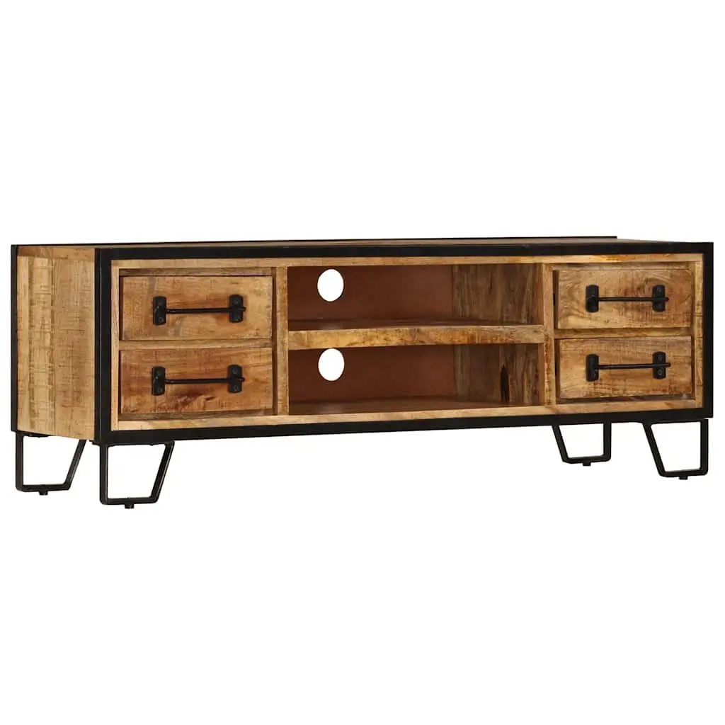 Solid Mango Wood TV Cabinet with Drawers 120x30x40cm