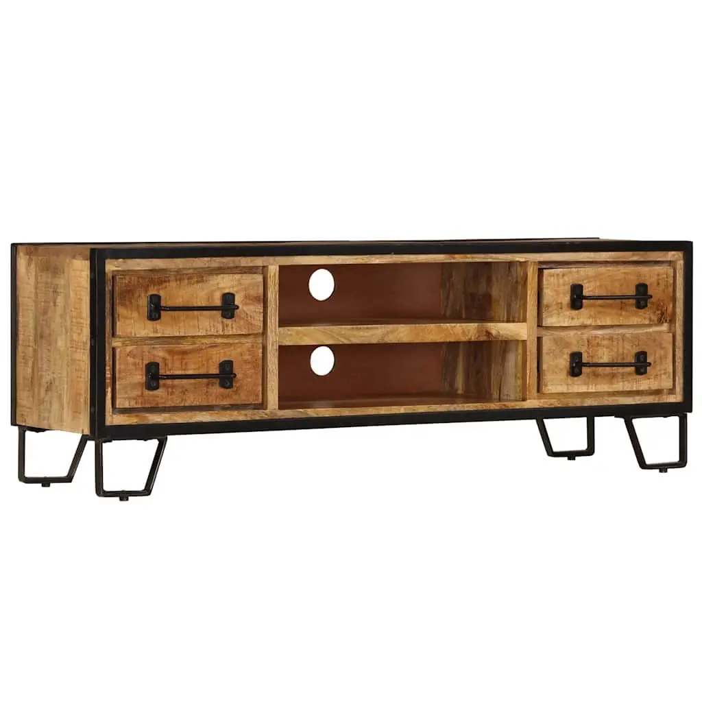 Solid Mango Wood TV Cabinet with Drawers 120x30x40cm