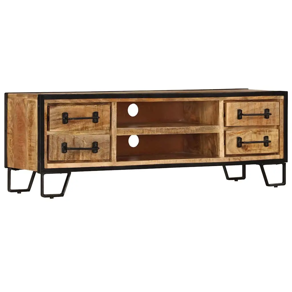 Solid Mango Wood TV Cabinet with Drawers 120x30x40cm