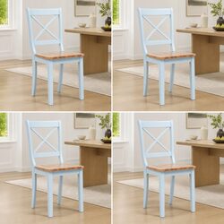 Dining Chairs 4 Piece Set Grey Kitchen Room Furniture Wooden Seat Backrest