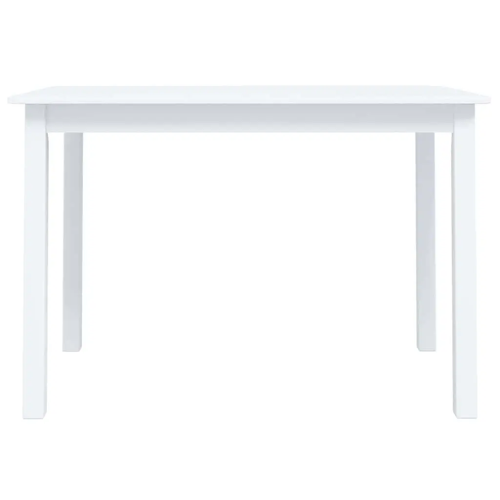 Solid Rubber Wood Dining Table in White 114x71x75 cm