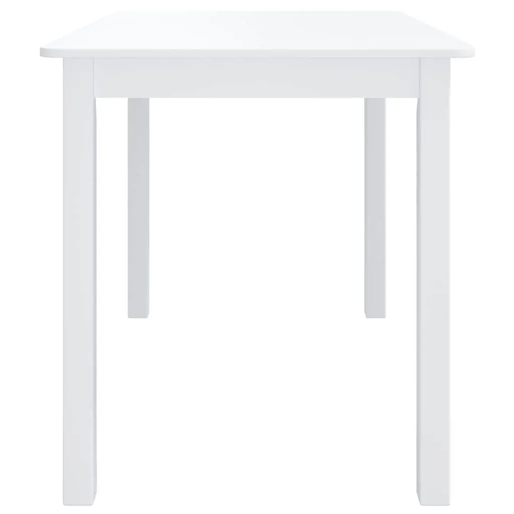 Solid Rubber Wood Dining Table in White 114x71x75 cm