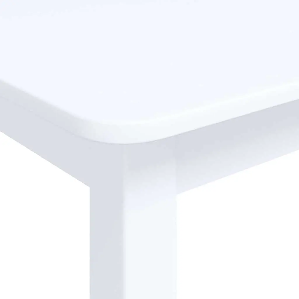 Solid Rubber Wood Dining Table in White 114x71x75 cm