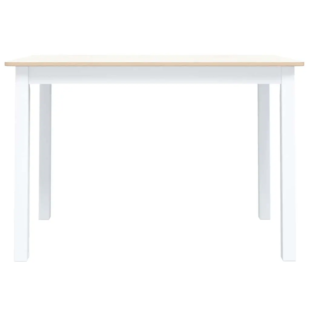 Solid Rubber Wood Dining Table in White and Brown