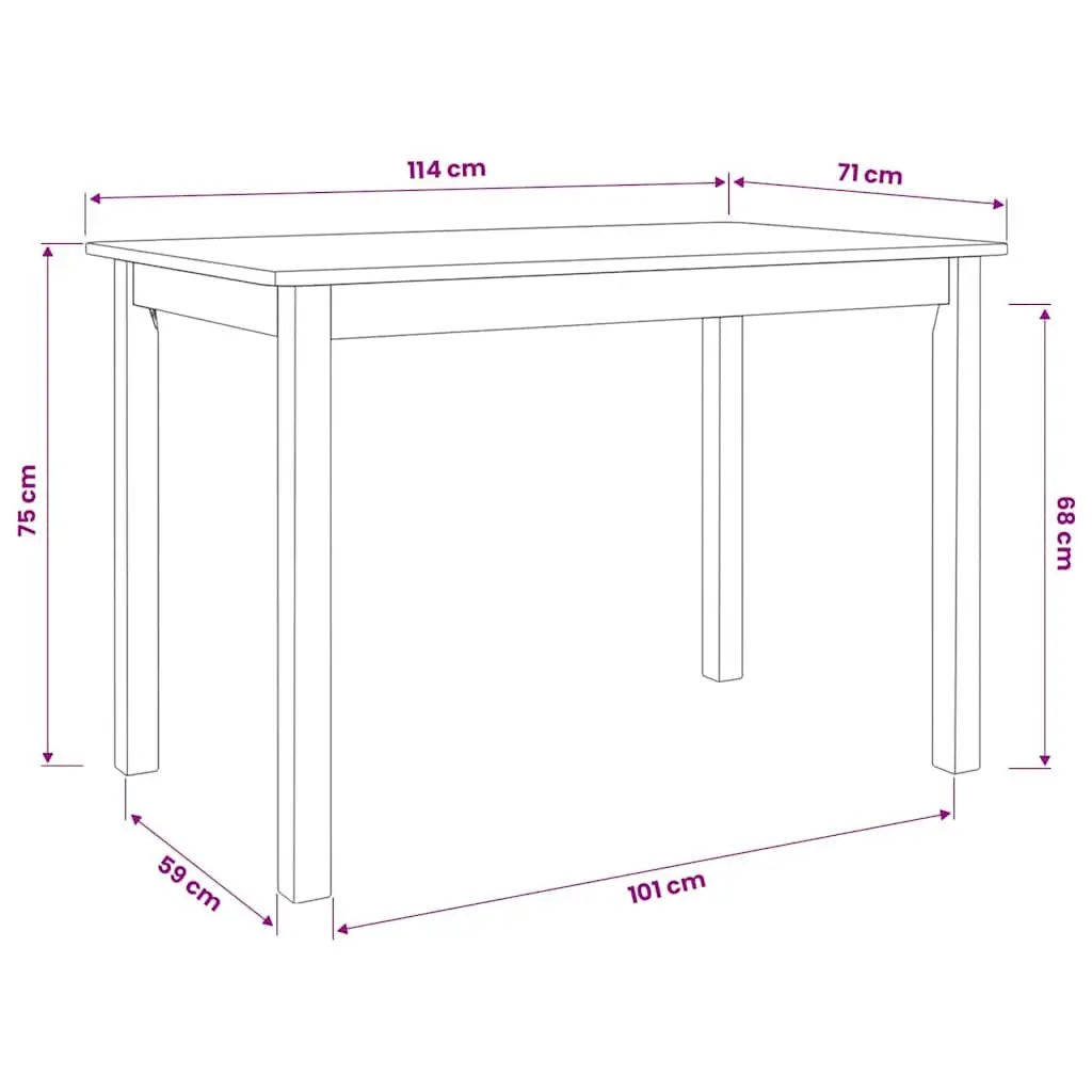 Solid Rubber Wood Dining Table for Kitchen and Dining Room