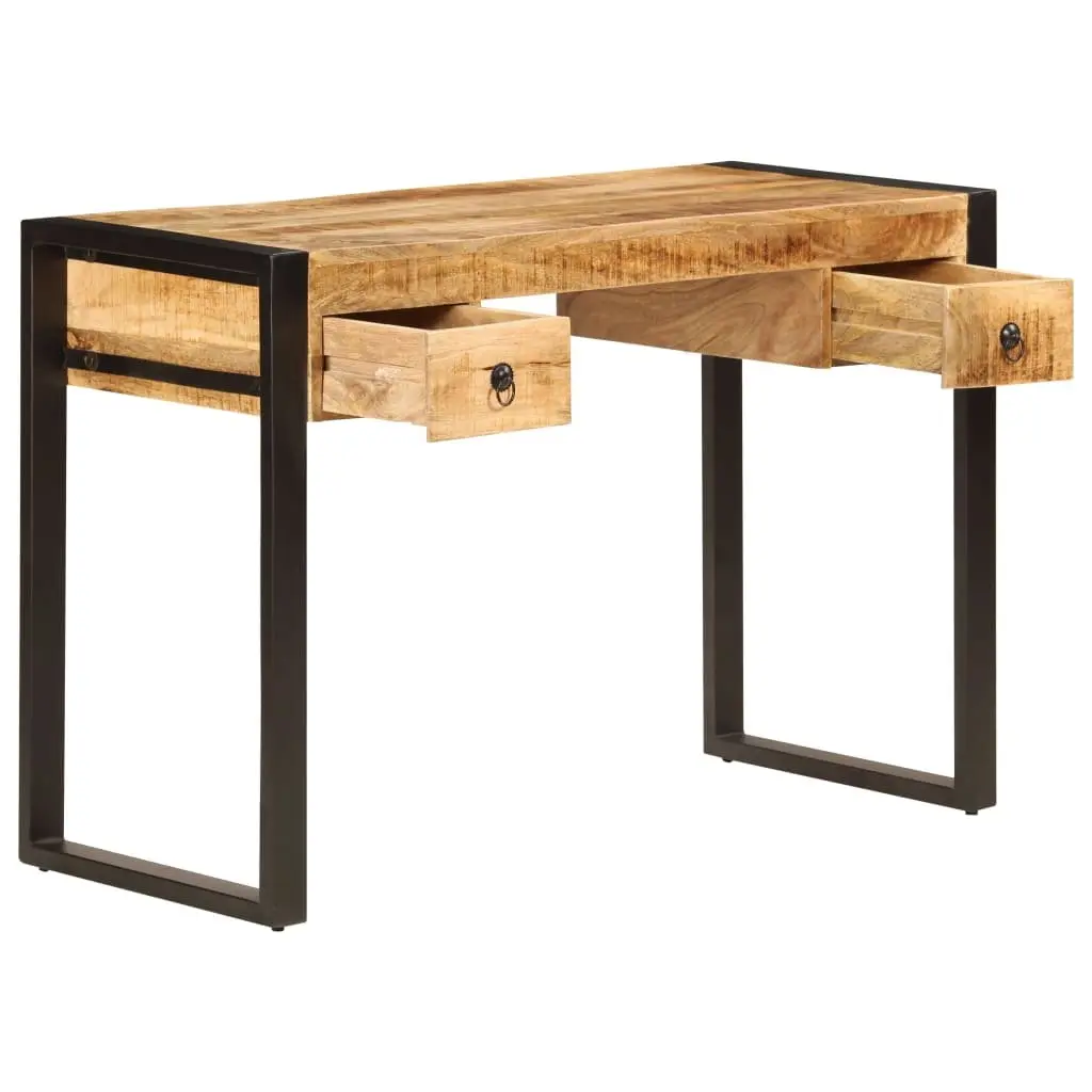 Solid Mango Wood Desk with 2 Drawers 110x50x77 cm