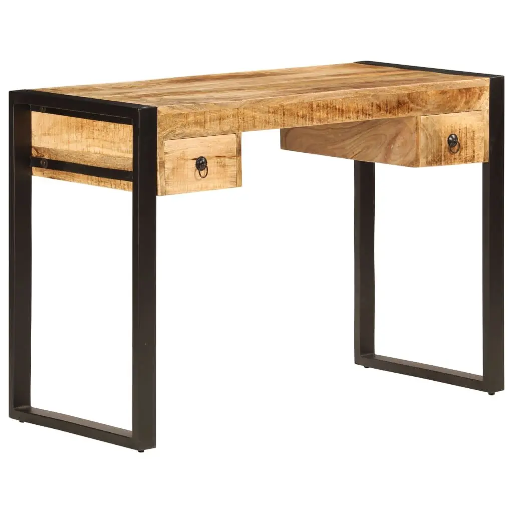 Solid Mango Wood Desk with 2 Drawers 110x50x77 cm