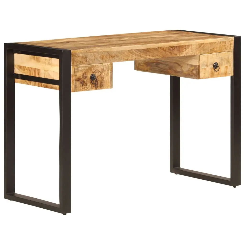 Solid Mango Wood Desk with 2 Drawers 110x50x77 cm