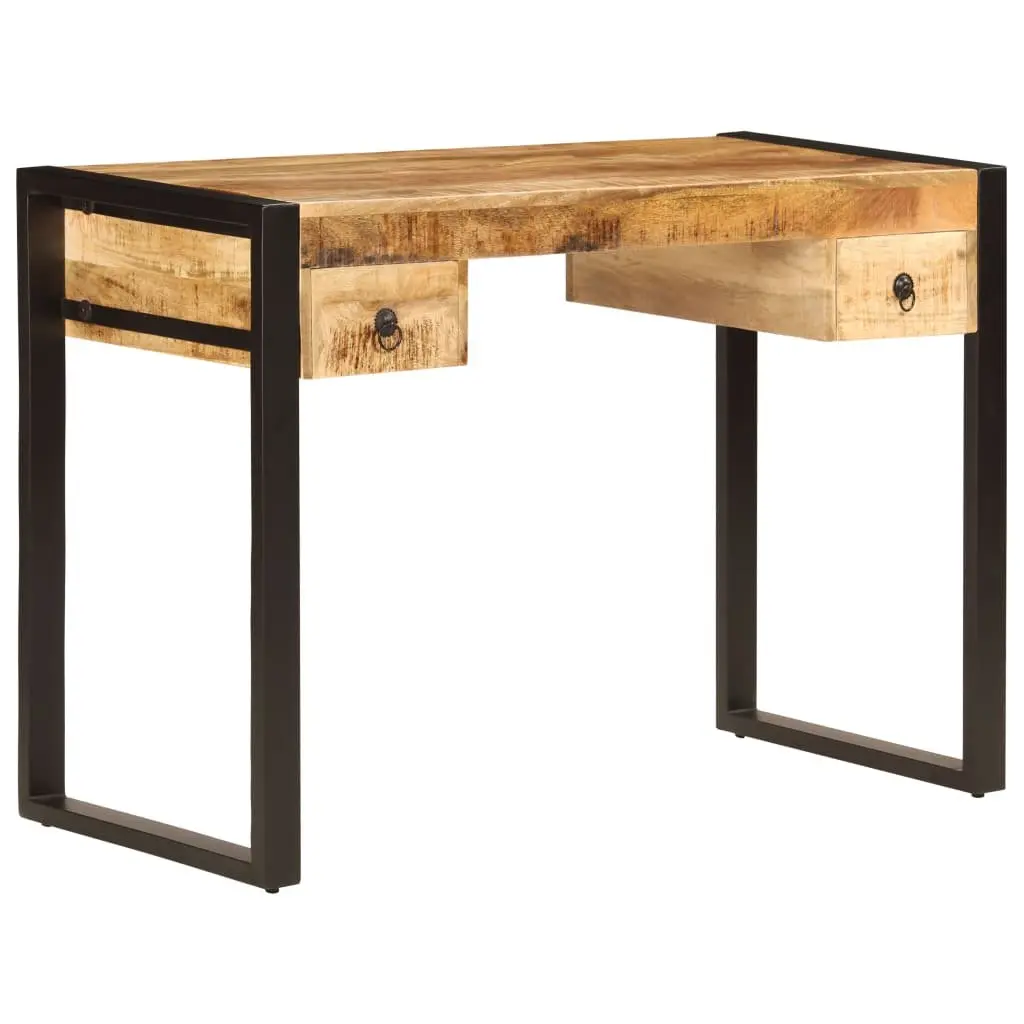 Solid Mango Wood Desk with 2 Drawers 110x50x77 cm