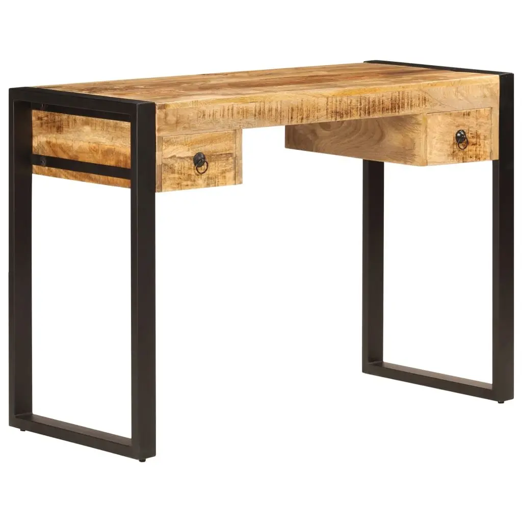Solid Mango Wood Desk with 2 Drawers 110x50x77 cm
