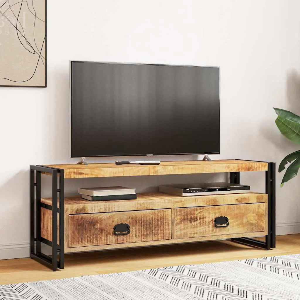 Vintage Style Solid Mango Wood TV Cabinet 120x35x45 cm