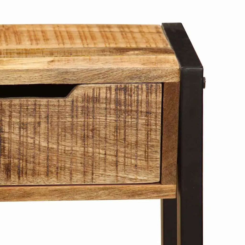 Sideboard Solid Mango Wood 110x35x75 cm Brown Vintage Style Storage Cabinet with 3 Drawers and Shelf