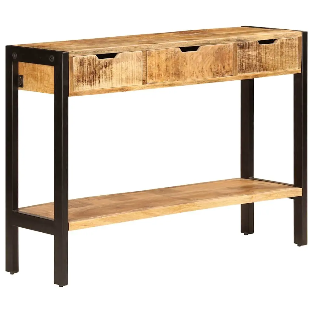 Sideboard Solid Mango Wood 110x35x75 cm Brown Vintage Style Storage Cabinet with 3 Drawers and Shelf