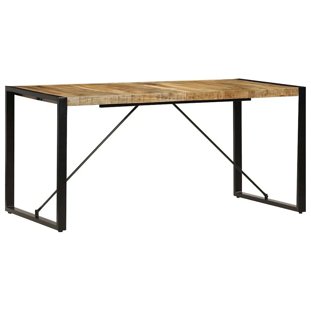 Solid Mango Wood Dining Table 160x80x75cm Industrial Style