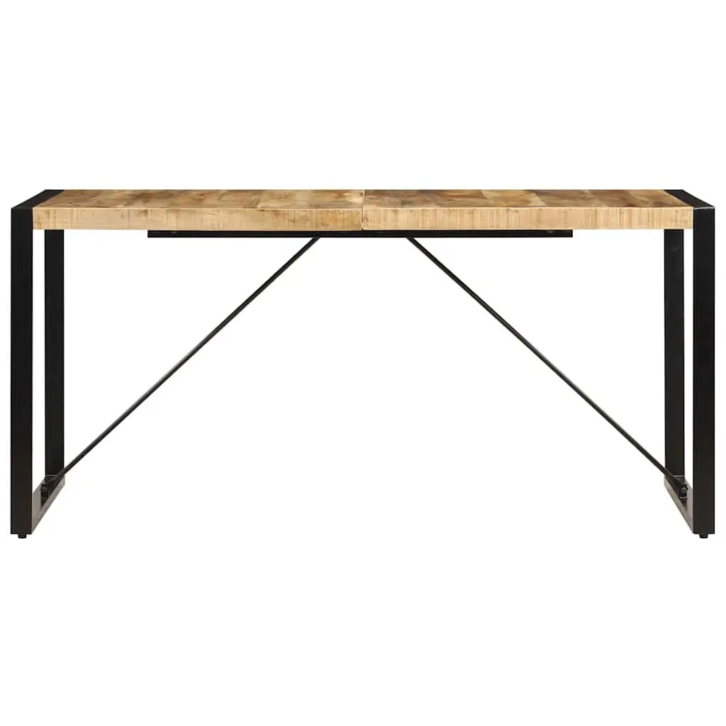 Solid Mango Wood Dining Table 160x80x75cm Industrial Style