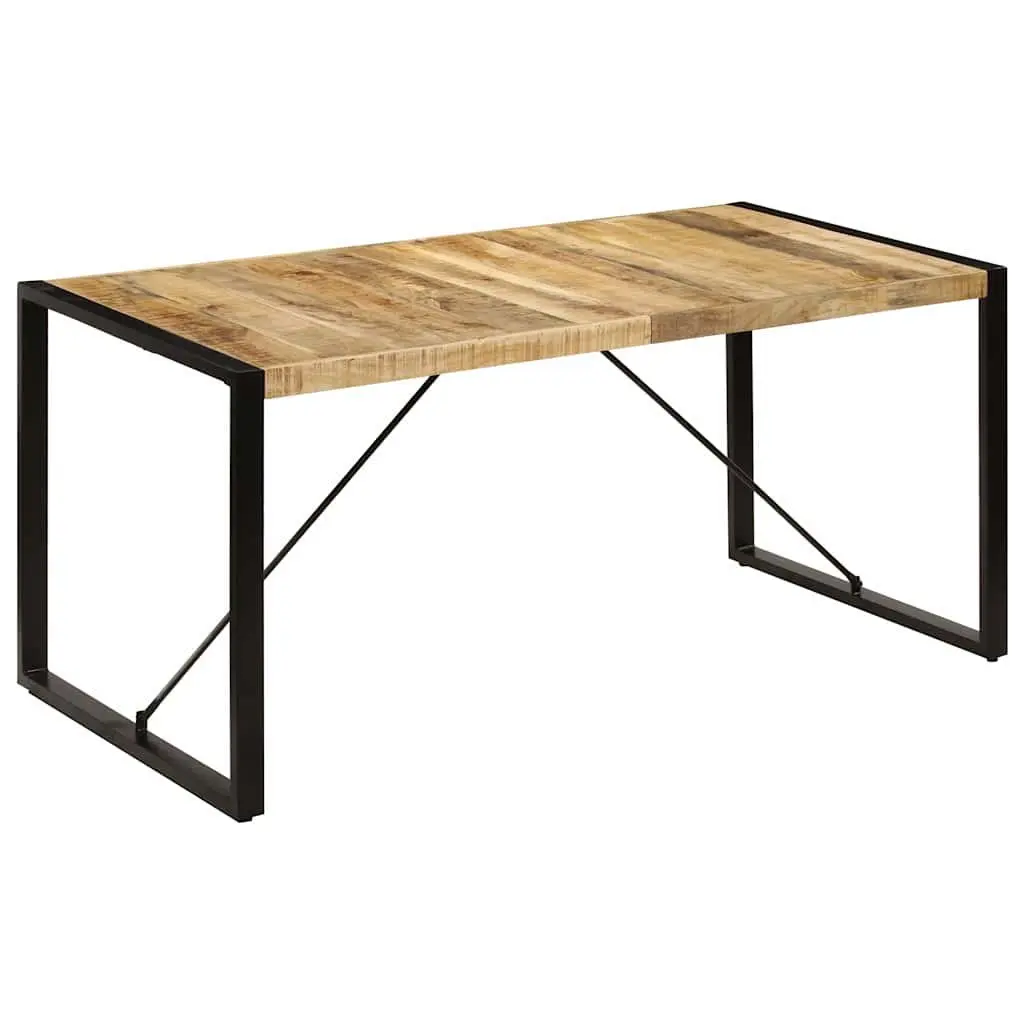 Solid Mango Wood Dining Table 160x80x75cm Industrial Style