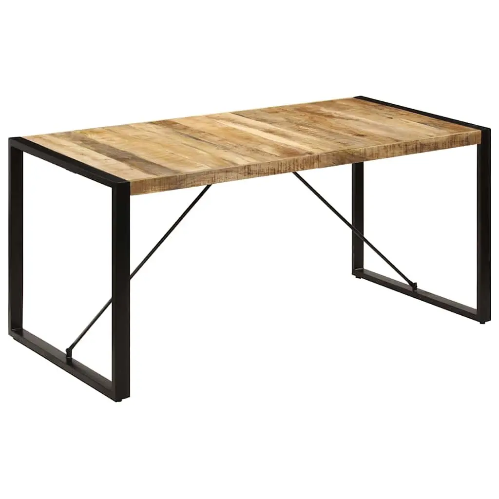 Solid Mango Wood Dining Table 160x80x75cm Industrial Style