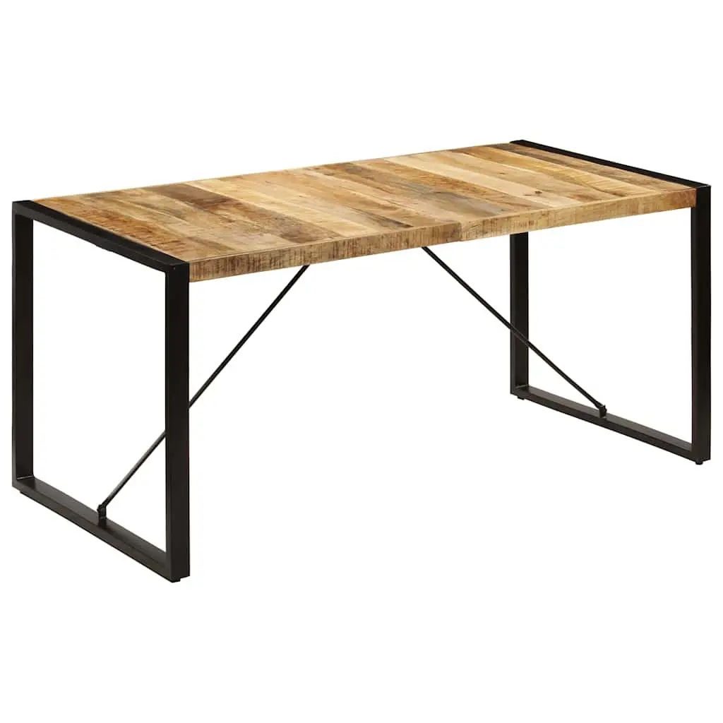 Solid Mango Wood Dining Table 160x80x75cm Industrial Style