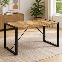 Industrial Dining Table in Solid Mango Wood - 140x70x75cm
