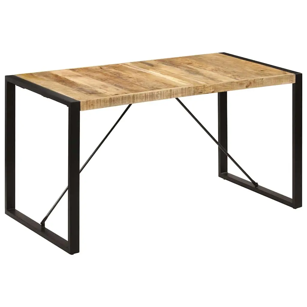 Dining Table 140x70x75cm Solid Mango Wood Industrial Kitchen Furniture Brown