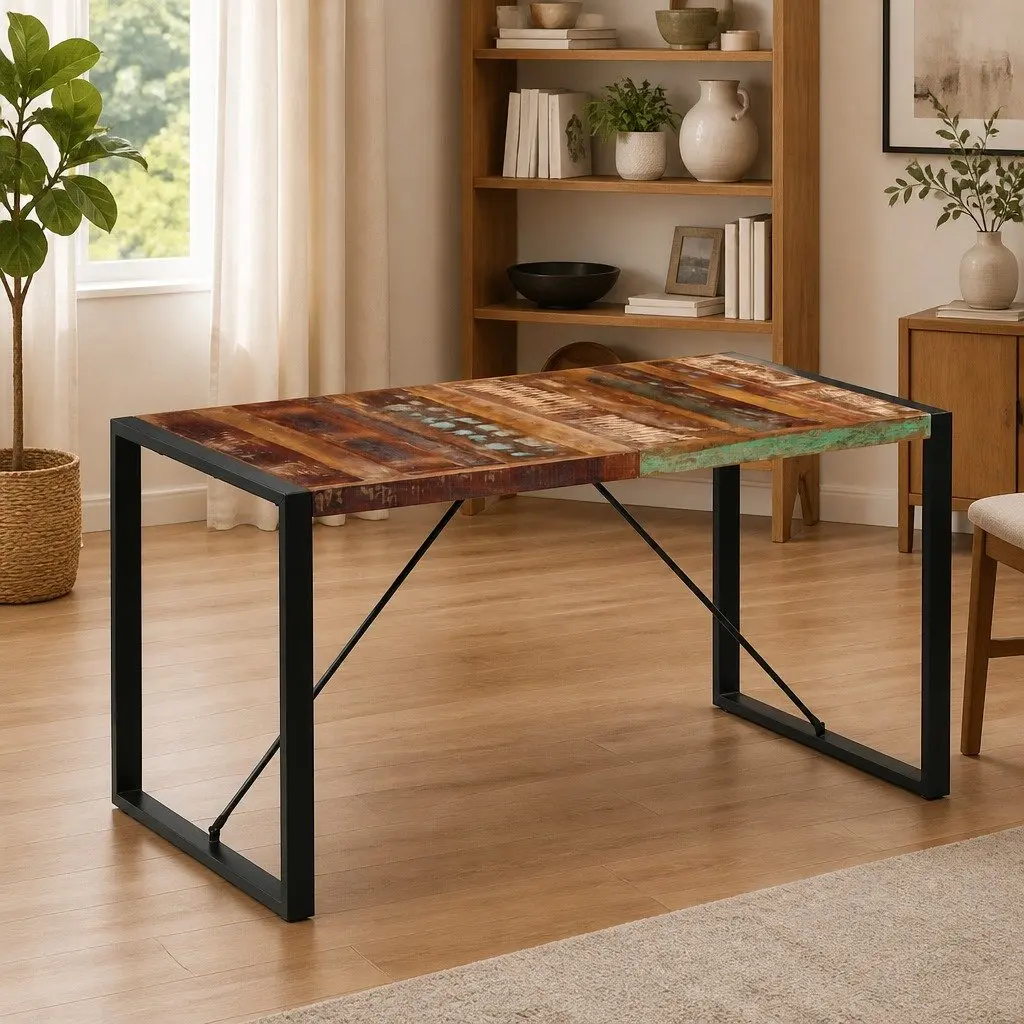 Solid Reclaimed Wood Dining Table 140x70x75 cm