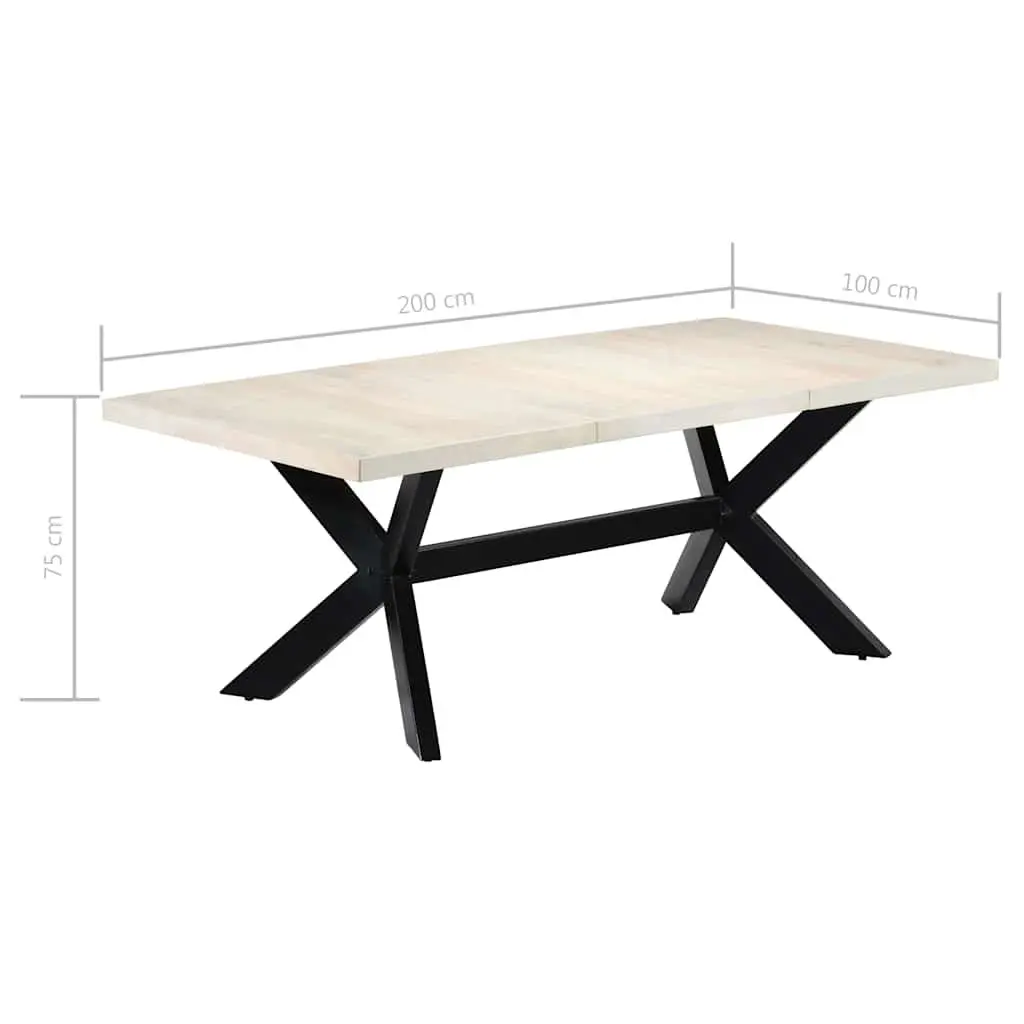 Solid Mango Wood Dining Table 200x100x75 cm