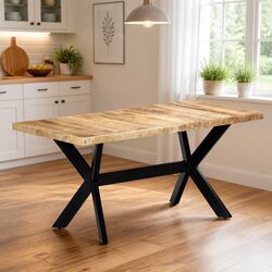 Industrial Style Dining Table 160x80x75 cm in Mango Wood