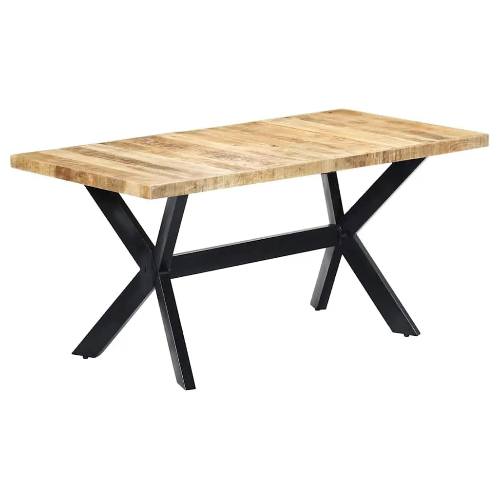 Dining Table Solid Rough Mango Wood 160x80x75 cm Brown Industrial Style