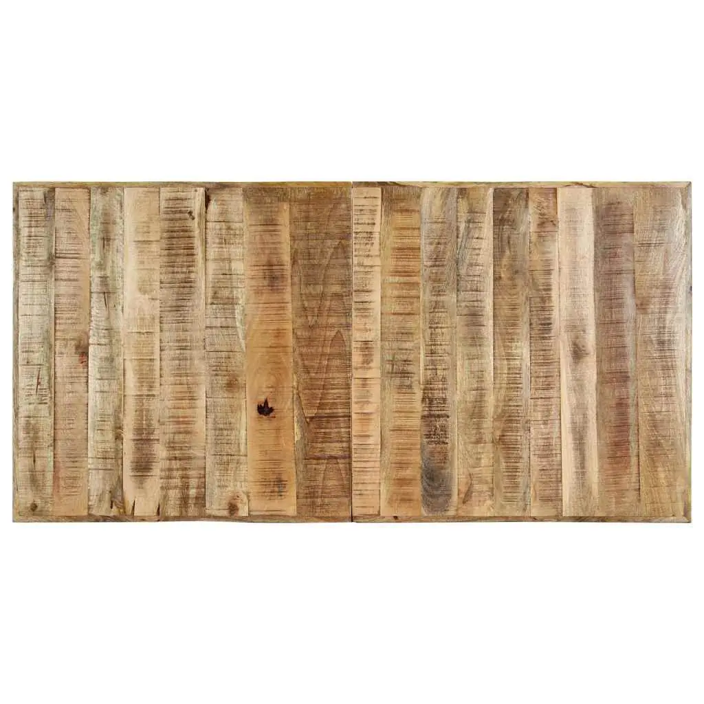 Dining Table Solid Rough Mango Wood 160x80x75 cm Brown Industrial Style