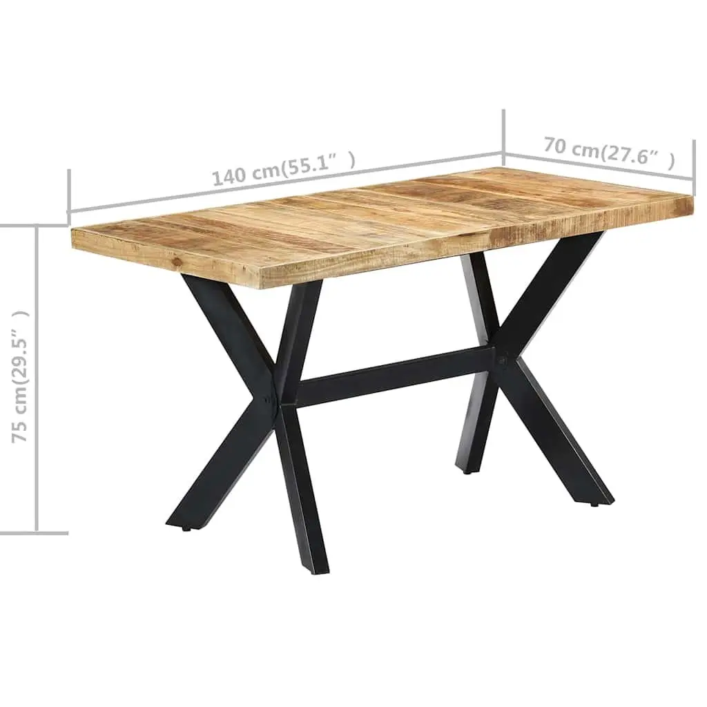 Solid Mango Wood Dining Table for Industrial Spaces