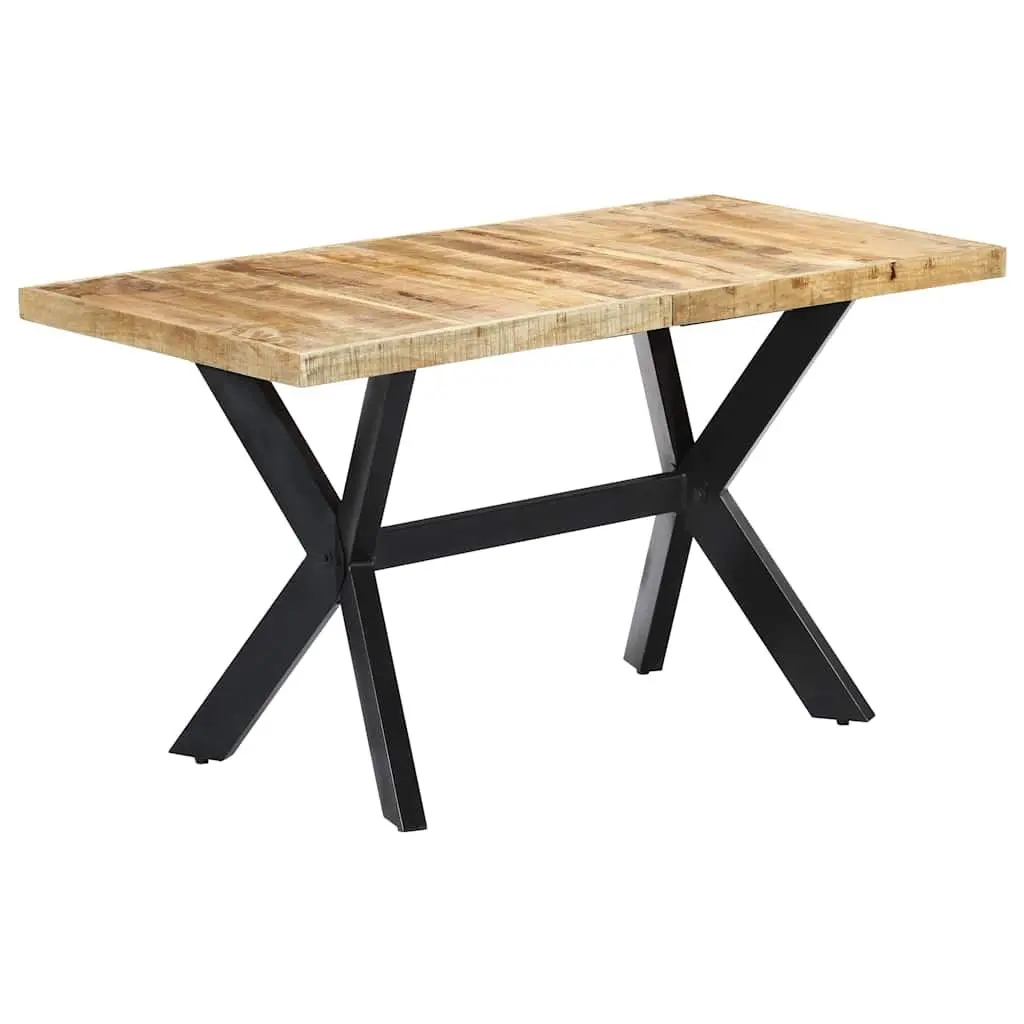 Solid Mango Wood Dining Table for Industrial Spaces