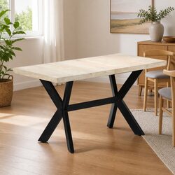 Solid Mango Wood Dining Table 140x70x75cm for Modern Spaces
