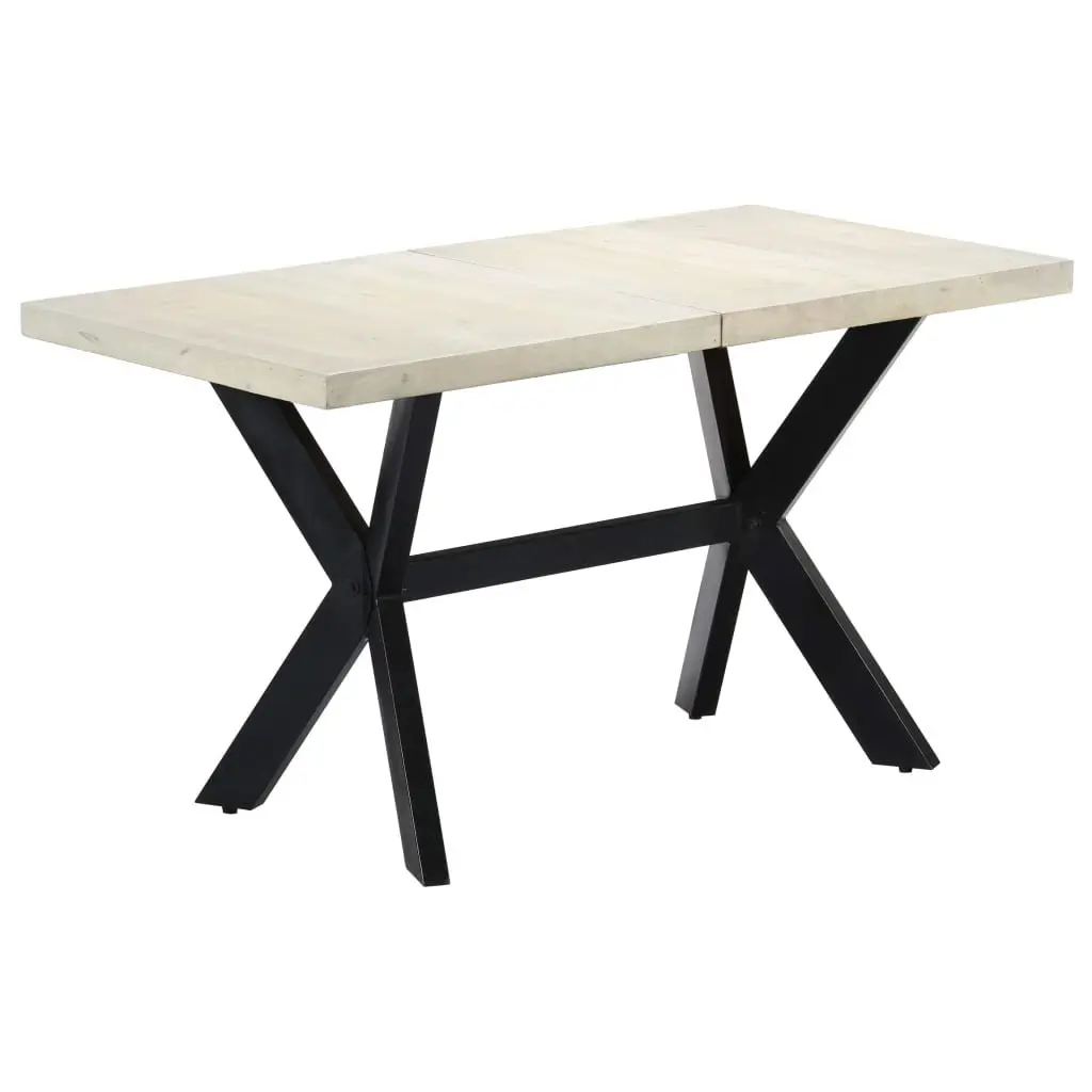 Dining Table 140x70x75cm Solid Mango Wood Kitchen Dining Room Furniture