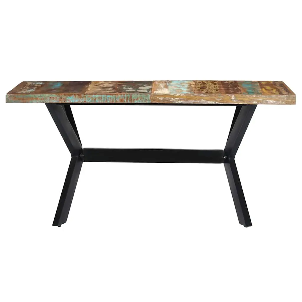 Industrial Style Dining Table with Solid Reclaimed Wood